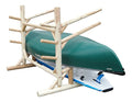 Log Kayak Rack Low 2 SUP Plus 2 Kayak Rack One Sided with Pegs Canyon Brown