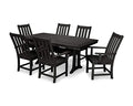 Polywood Vineyard 7-Piece Arm Chair Dining Set Black