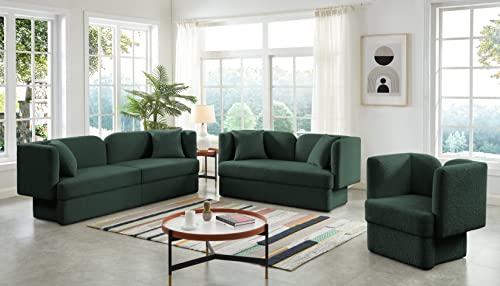 Meridian Furniture Marcel Collection Modern Loveseat Green