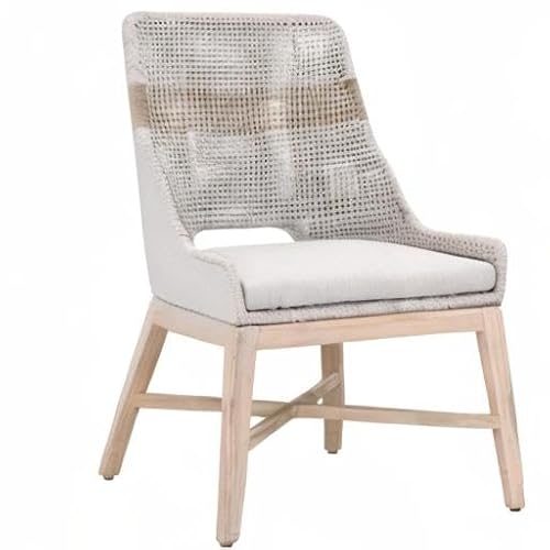 Star International Furniture Woven Fabric Outdoor Dining Chair Set of 2 White