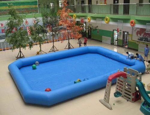 INTSUPERMAI Inflatable Swimming Pool 23×23×1.8ft for Water Entertainment Blue