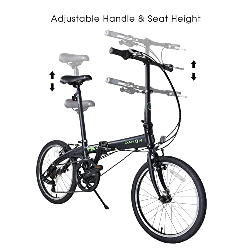 Dahon VYBE D7 Folding Bike Lightweight Aluminum Frame 7-Speed 20” Black