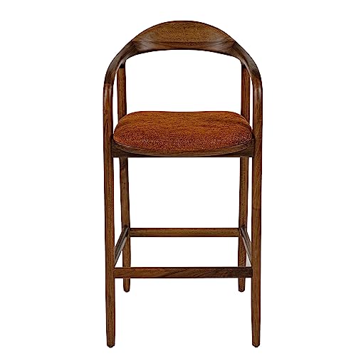 Angora Mid Century Modern Rain Bar Chair 100% Real Black Walnut Natural Wood