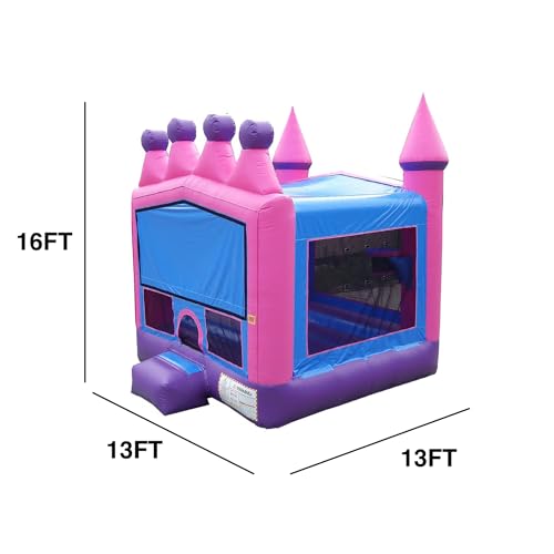 JumpOrange Commercial Inflatable Princess Tiara Bounce House 13'x13'