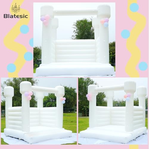 Blatesic Inflatable White Bounce House with Blower