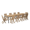 Amazonia Patio Kobe 9-Piece Dining Set Certified Teak Outdoor