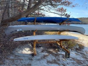Log Kayak Rack Sunfish Sailboat and Canoe/Kayak Boom Rack Unfinished