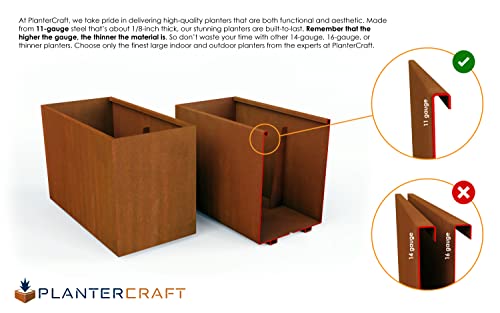 Plantercraft Corten Steel Square Cube Planter Natural