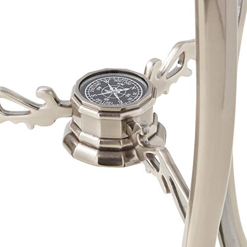 Unique Art Since 1996 Floor Standing Blue Lapis Gemstone World Globe 36x13 Inch with Silver Tripod