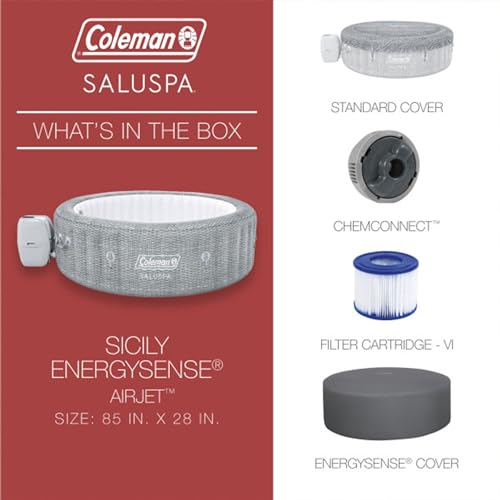 Bestway Coleman SaluSpa Sicily 180 Inflatable Hot Tub with Spa Seat and Headrest Pillows