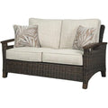 Afuera Living Outdoor Wicker Patio Loveseat Brown