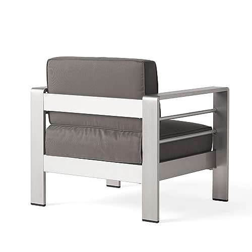 Christopher Knight Home Cape Coral 5-Piece Outdoor Chat Set with Fire Table Grey/Dark Grey