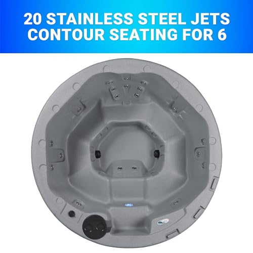 Essential Hot Tubs 20-Jet Arbor Hot Tub Seats 5-7 Gray Granite