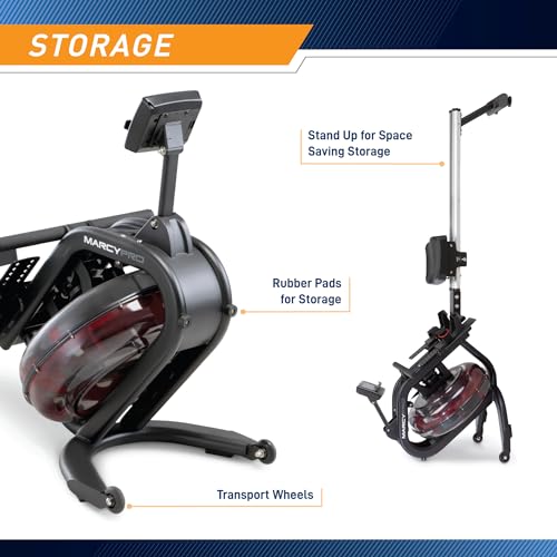 Marcy Pro Water Resistance Rower Rowing Machine Black/Red/Silver
