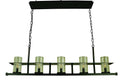 Framburg Hammersmith Five Light Island Chandelier Antique Brass Clear
