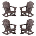WestinTrends Malibu Outdoor Rocking Chair Set of 4 Dark Brown