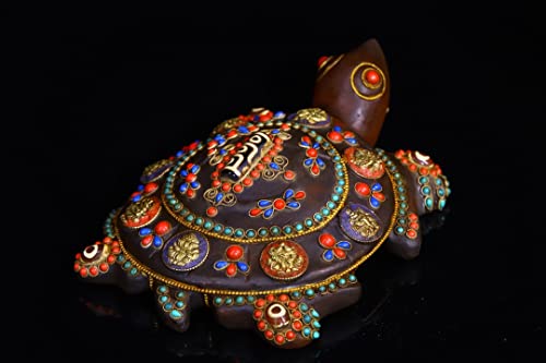 Generic Tibetan Temple Crystal Mosaic Dzi Beads 8 Treasures Lucky Turtle 1