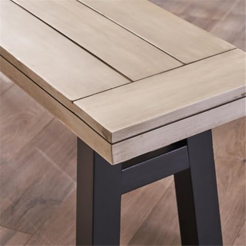 Noble House Estelle 3-Piece Indoor Acacia Wood Picnic Set Grey
