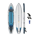 iROCKER Blackfin Model V Inflatable Stand Up Paddle Board Blue Gold