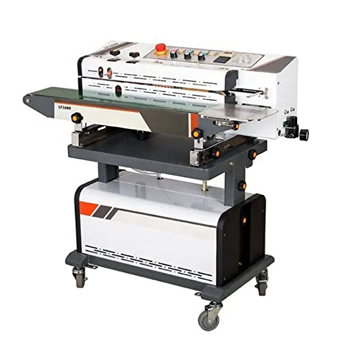 INTBUYING Automatic Vacuum Sealing Packing Machine with Code Printer LF1080 110V Black&White