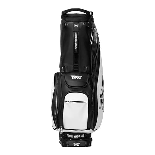 PXG Hybrid Golf Carry Bag with Stand, 4-Point Single Carry Straps - Black/White