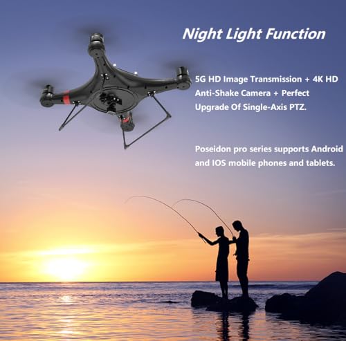 Camoro Fishing Drone 3KG Payload Triblade FPV 4K Camera Black