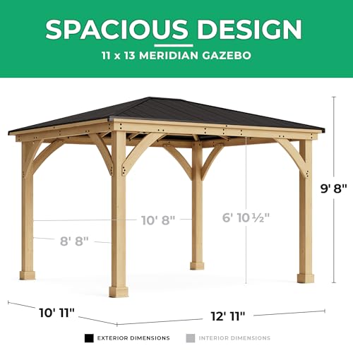Yardistry 11 x 13 Meridian Gazebo Graphite