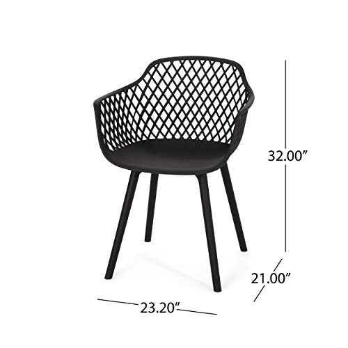 Christopher Knight Home Patrice Outdoor Dining Set Black + Sandblast Black