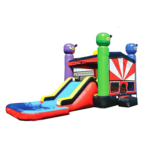 JumpOrange Ninja Warrior Bounce House Water Slide Combo with Blower Ninja