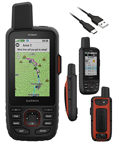 Wearable4U Garmin GPSMAP 67i Rugged GPS Hiking Handheld +E-Bank with Car & Wall Chargers