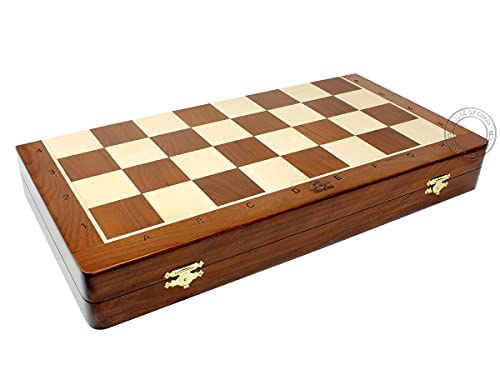 House of Chess Rio Staunton Acacia Wood Chess Set 21" Bronze