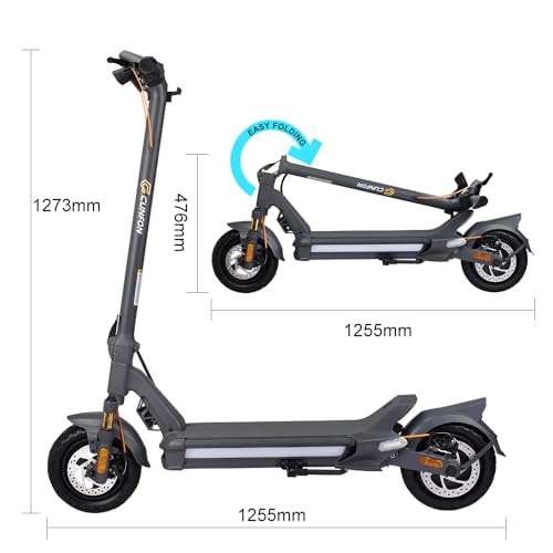 CUNFON Electric Scooter 1200W Motor 50 Miles Range 31 mph Speed Grey