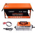 CHINS 48V 100Ah LiFePO4 Golf Cart Battery with Bluetooth & Charger
