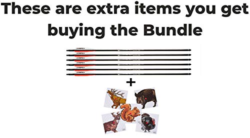 Wearable4U Hatsan Harpoon Arrow Air Rifle Bundle with 6pk Carbon Fiber Arrows and 100x Paper Targets