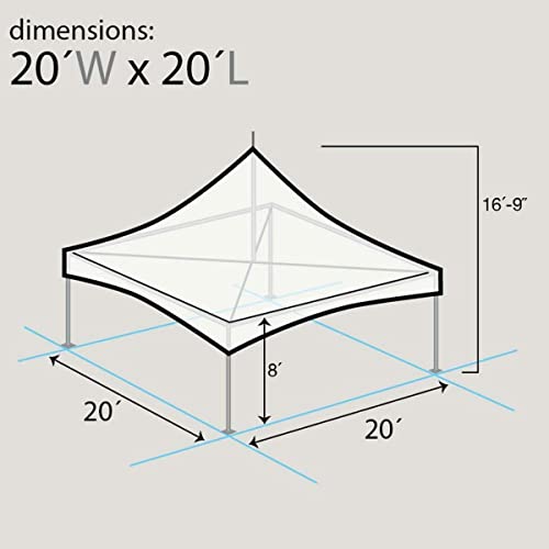 TentandTable 20' x 20' High Peak Frame Deluxe Canopy Tent with Sidewalls White