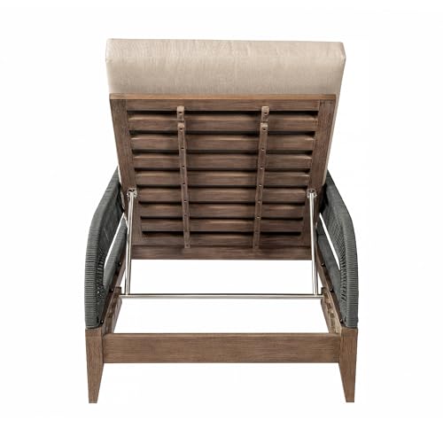 Armen Living Orbit Modern Outdoor Patio Chaise Lounge Chair Taupe