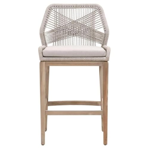 Home Square 30" Fabric Outdoor Barstool Set of 3 Gray