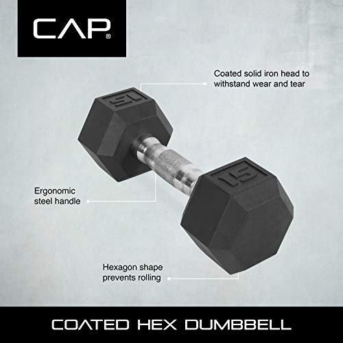 WF Athletic Supply Rubber Coated Hex Dumbbell Set Non-Slip Hex Shape - 200LB Dumbbells Set