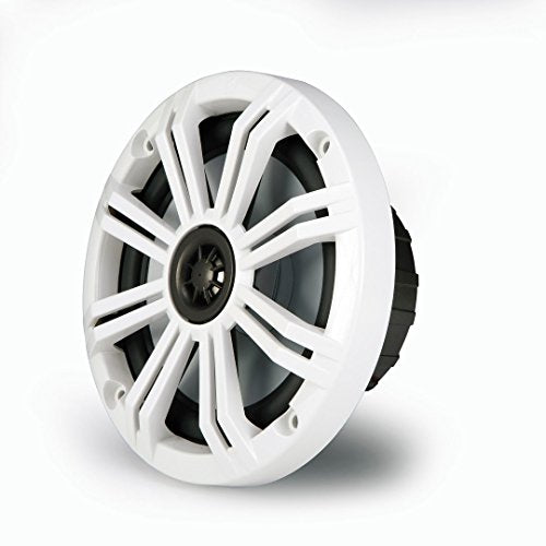 KICKER Marine Wake Tower System with 6.5" LED Speakers, LED Remote & Wet Sounds HT-4 Amp LED White