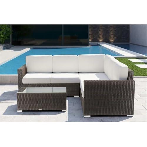 Source Furniture Lucaya Duraweave Outdoor Left Arm Loveseat Espresso