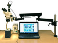 AmScope Digital Trinocular Stereo Zoom Microscope 3.5X-180X Magnification with Fiber-Optic Ring Light and 8MP Camera