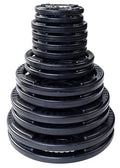 French Fitness Olympic Weight Plate Set 350 lbs Rubber Grip