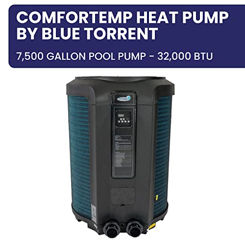 Blue Torrent Pumps ComforTemp Heat Pump 7,500 Gallon Pool 32,000 BTU Blue & Black