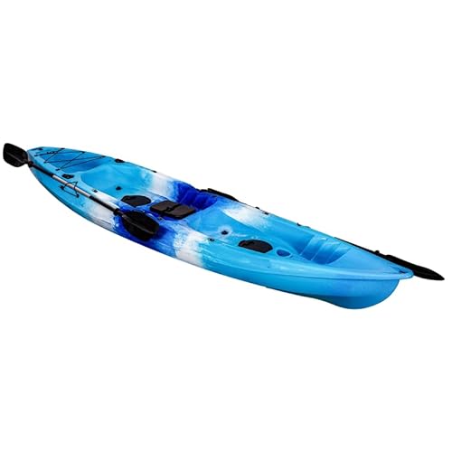 ProMaintain 12.4FT Sit-On-Top Fishing Kayak for 2 Adults Blue Camo
