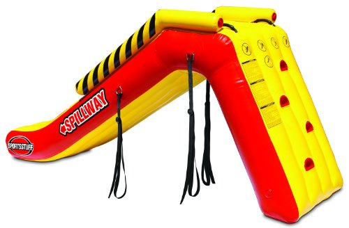 SportsStuff SPILLWAY Dock Slide Inflatable Pontoon Slide Yellow Red Large