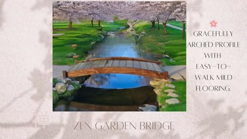 SamsGazebos Zen Japanese Style Wood Garden Bridge 6' Brown