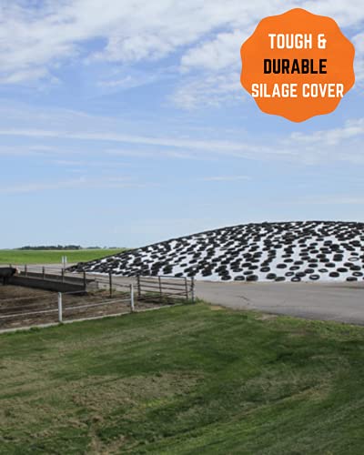 Farm Plastic Supply String Reinforced Silage Cover Black/White 6 Mil 52' x 50' Heavy Duty Polyethylene