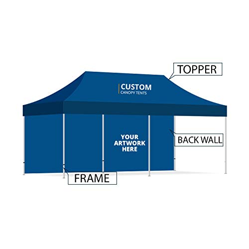 BANNER BUZZ Custom Ez Pop Up Canopy Tent 20' x 10' with Wheeled Carry Bag