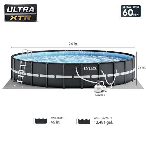 Intex Round Ultra XTR Frame Swimming Pool Set with Filter Pump Gray