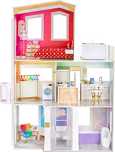Rainbow High 3-Story Wood Doll House Multicolor